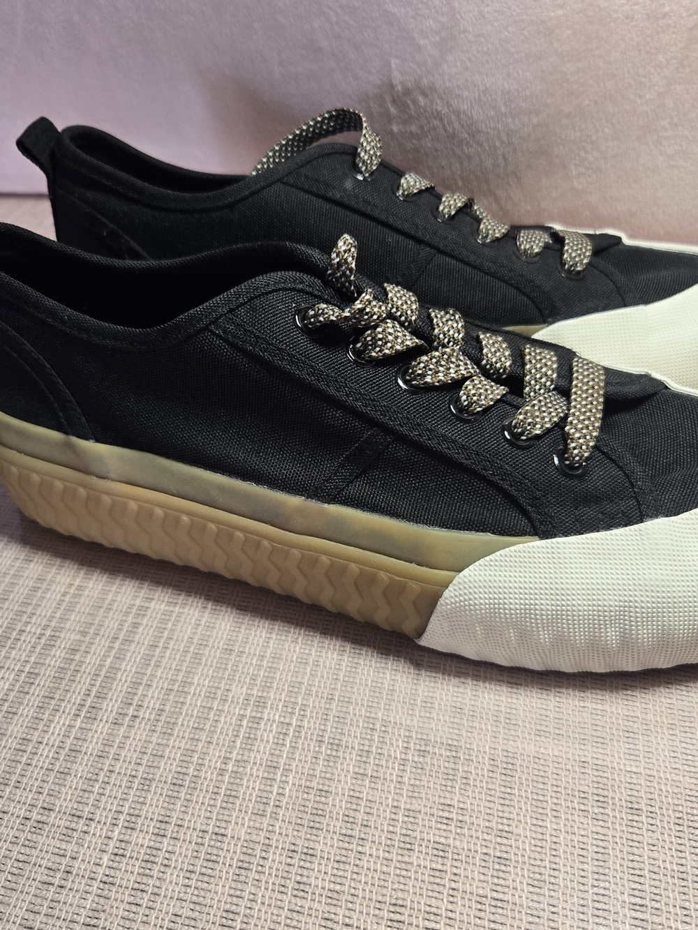 Zara Black Canvas Sneakers with Rhinestone Laces
